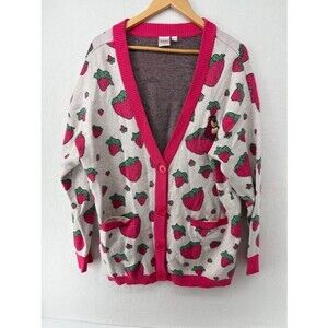 Disney Pixar Toy Story 3 Lotso Bear & Strawberries Cardigan Sweater Size 2X
